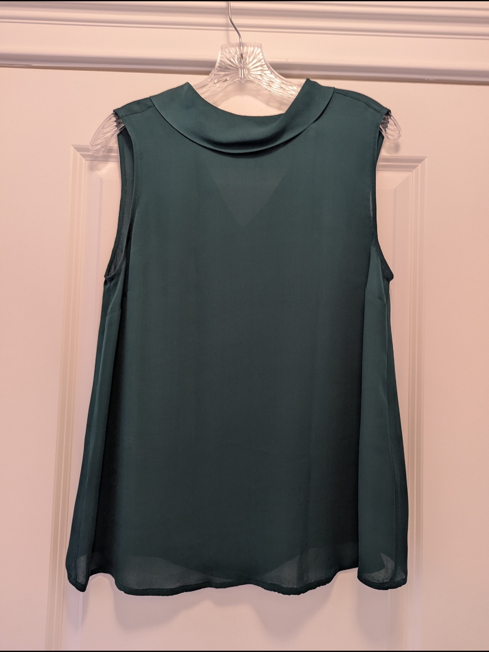Joie Forest Green Sleeveless Blouse Funnel Neck Size Large